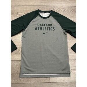 Oakland Athletics As Shirt Mens Medium Green MLB Player Team Issue Long Sleeve